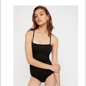 Free People Square Neck Bodysuit (Black)